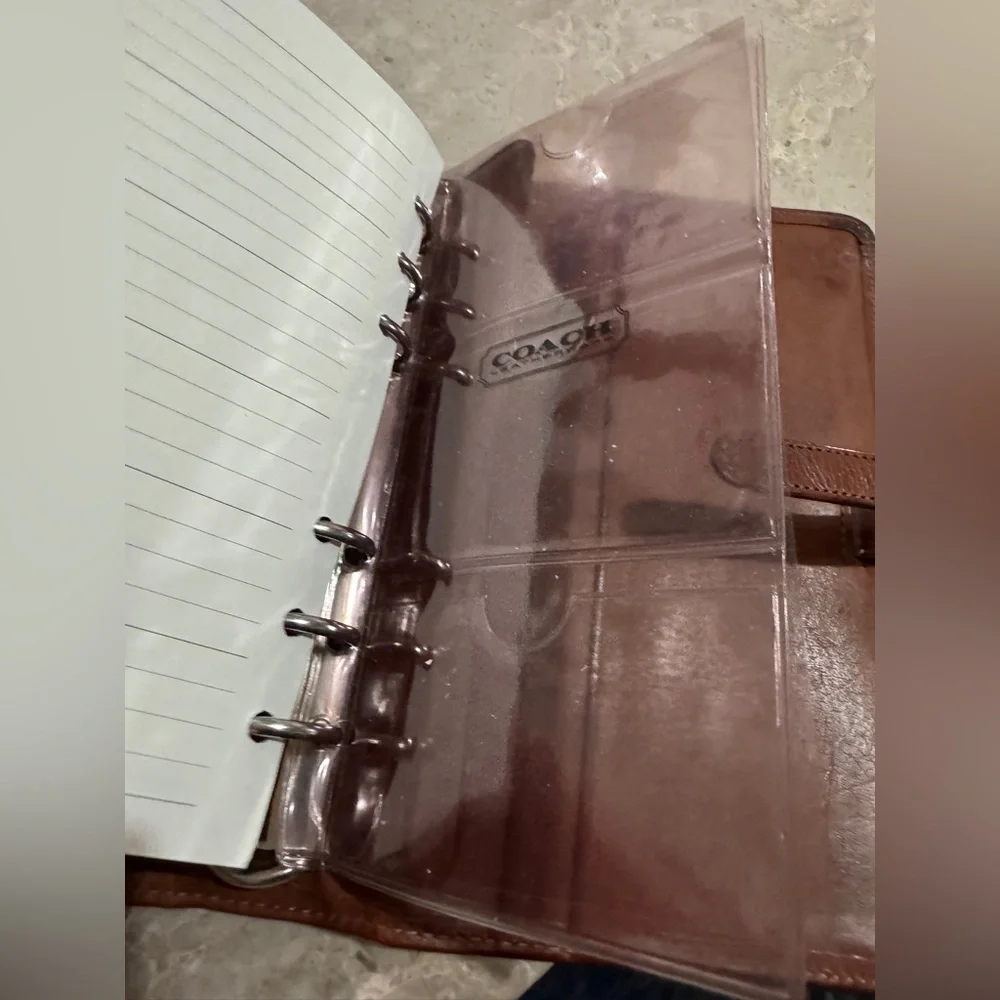 Coach water buffalo tan leather vintage planner